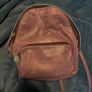 Stella McCartney Metallic Purple Falabella Mini Backpack 100% Authentic